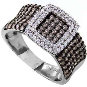 Diamond buckle Ring 100% genuine 18KT gold